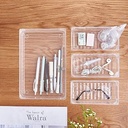 مجموعة منظمات أكريليك شفافة  8 قطع بمقاسات مختلفة لتنظيم الأدراج