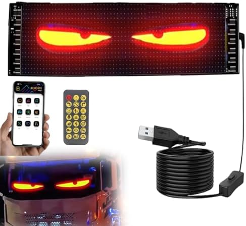 شاشة ليد مرنة قابلة للبرمجة بالموبايل بالوان ار جي بي لنوافذ السيارة مع ريموت تحكم عن بعد