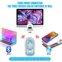 ماوس بلوتوث بتصميم شفاف لاسلكي ثلاثي الاوضاع مع منفذ يو اس بي