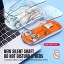 ماوس بلوتوث بتصميم شفاف لاسلكي ثلاثي الاوضاع مع منفذ يو اس بي