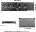 كيبورد بلوتوث لاسلكي بلوحة تاتش قابل للطي مع يو اس بي الشحن