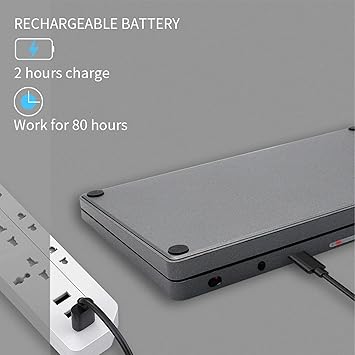 كيبورد بلوتوث لاسلكي بلوحة تاتش قابل للطي مع يو اس بي الشحن