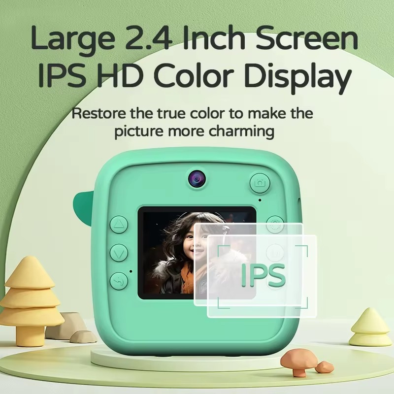 كاميرا تصوير فيديو وطباعه فورية بتصميم يونيكورن بشاشة اتش دى مع موسيقى و  العاب