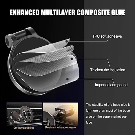 حامل موبايل قابل للطي والدوران 360°بقوة تثبيت عالية للاستخدام في السيارة