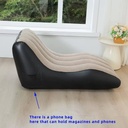 شيزلونج قابل للنفخ من قماش مخملي ناعم  بمسند للظهر