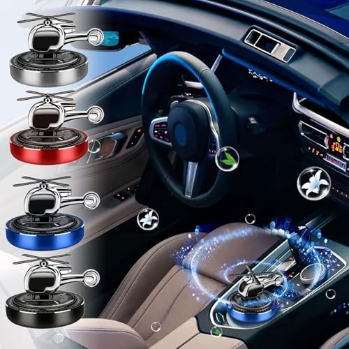 فواحة سيارة علي شكل طيارة مروحية تعمل بالطاقة الشمسية تثبت علي تابلوه السيارة