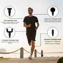 مسدس مساج لاسلكي بـ 6 رؤوس قابلة للاستبدال مع خاصية التدليك الساخن والبارد