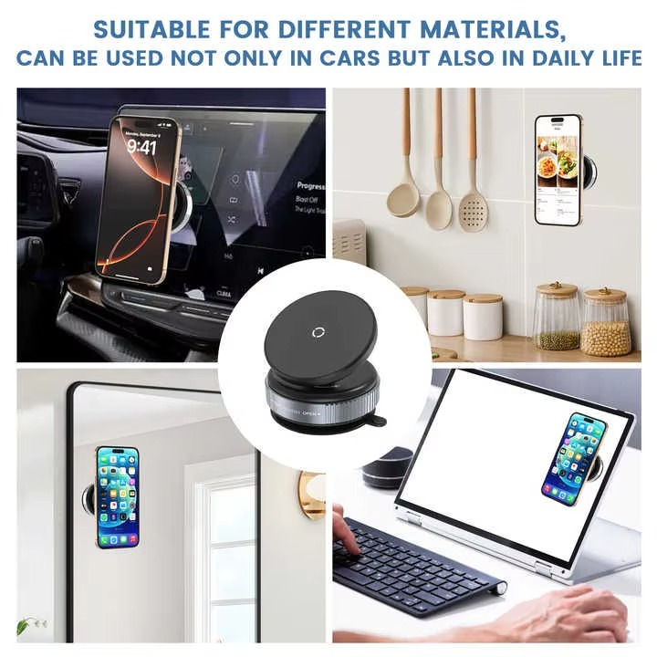 حامل موبايل بقاعدة شفط للتثبيت دوار 360 درجة