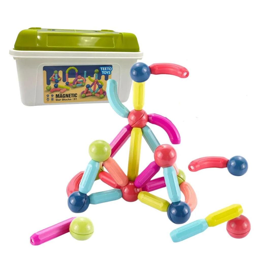 صندوق مكعبات مغناطيسية 42 قطعة ثلاثية الابعاد للاطفال