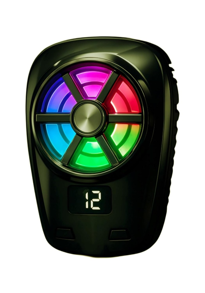 مروحة لاسلكية لتبريد الهاتف اثناء اللعب  مزودة بإضاءة ار جي بي  مع 3 مستويات للتبريد