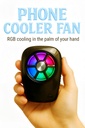 مروحة لاسلكية لتبريد الهاتف اثناء اللعب  مزودة بإضاءة ار جي بي  مع 3 مستويات للتبريد
