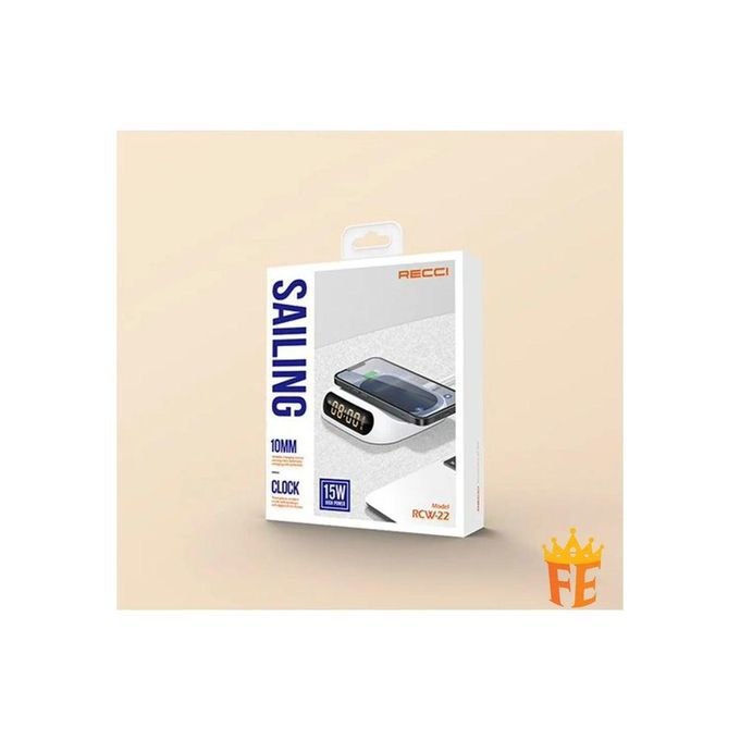 شاحن لاسلكي مع شاشة ساعة رقمية بقوة 15 وات