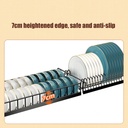 مطبقية لتنظيم وتجفيف الأطباق والأواني فوق الحوض معدن غير قابلة للصدأ
