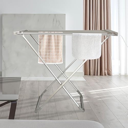 منشر غسيل كهربائي سريع التجفيف 8 ارفف قابل للطي