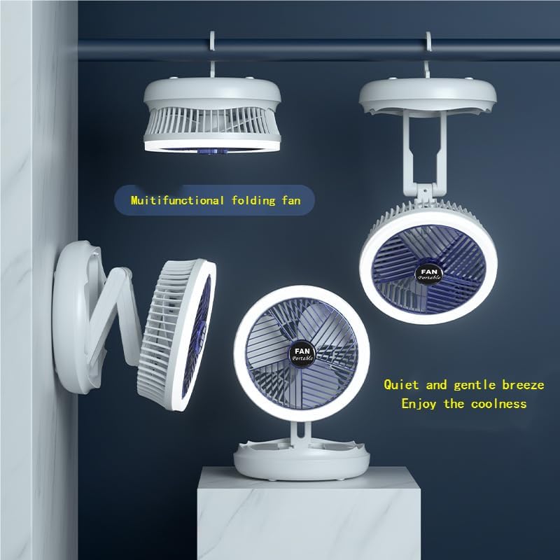 مروحة مكتب ليد قابلة للطي ب4 سرعات تهوية مختلفة بإضاءة ليد