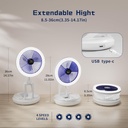 مروحة مكتب ليد قابلة للطي ب4 سرعات تهوية مختلفة بإضاءة ليد