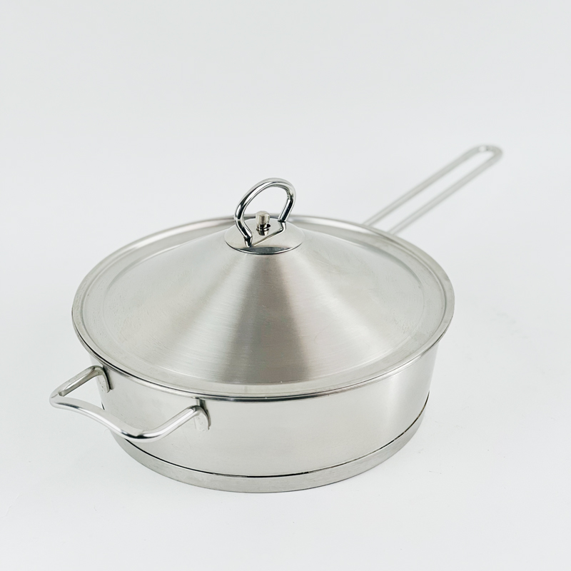 طاسة استانلس استيل بغطاء ومقبض يد لسهولة الحمل - مقاس 24سم- 2.80 لتر