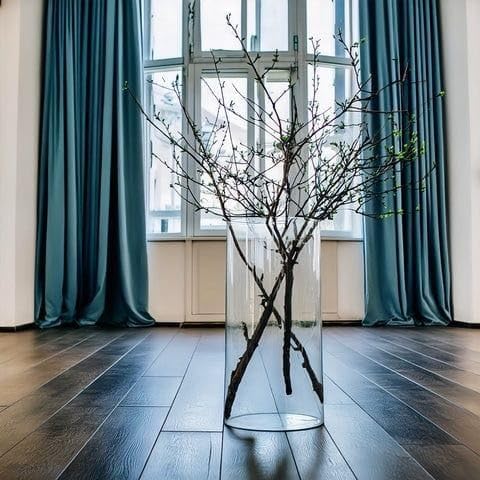 فازة زجاج شفاف بتصميم أسطواني الشكل مقاس 13 * 26 سم