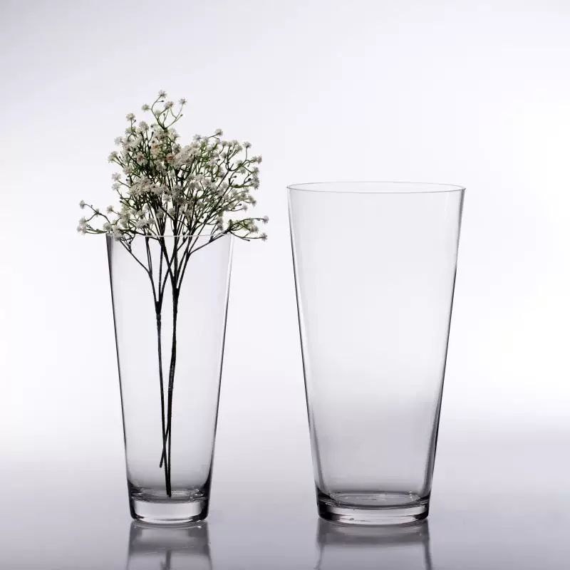 فازة زجاج شفاف بتصميم كوب مقاس 10 * 26 سم