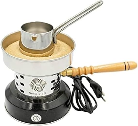 رمالة قهوة كهربائية استانلس ستيل باللون الذهبي