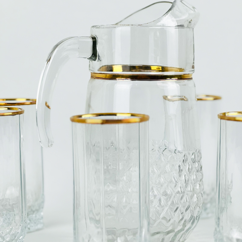 طقم  شربات زجاج 7 قطع لتقديم العصائر والمشروبات