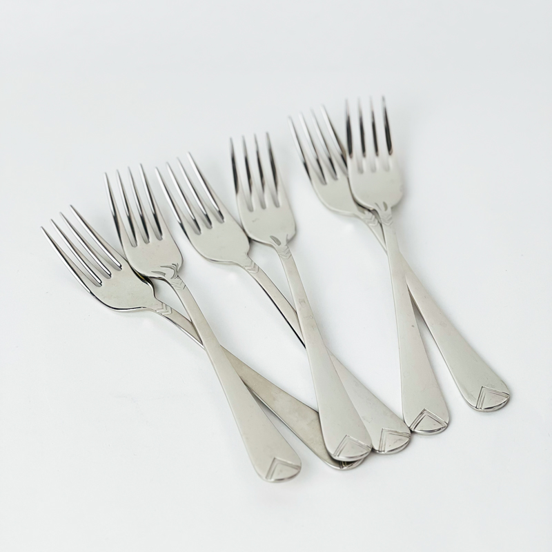 طقم شوك استانليس ستيل 12 قطعة باللون الفضي