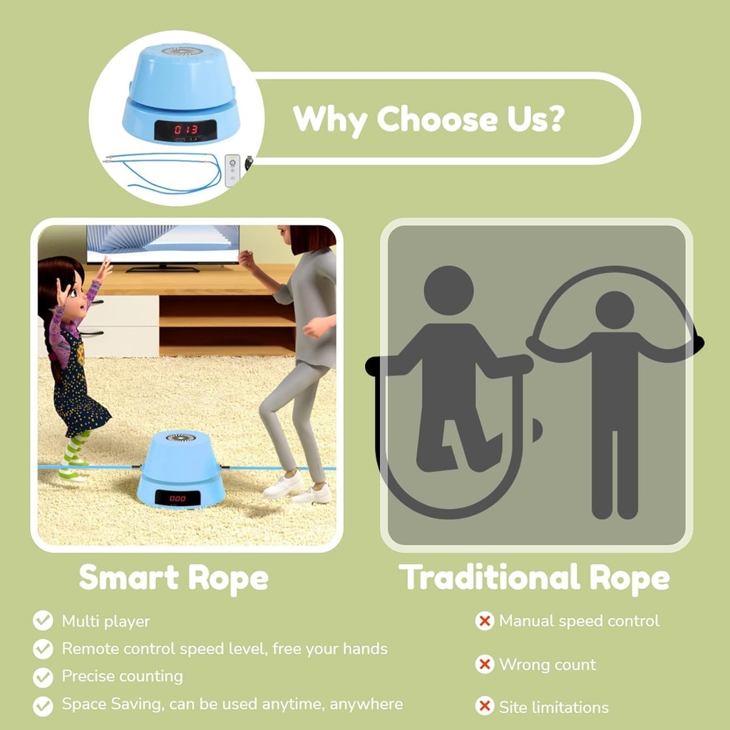 لعبة نط الحبل مع عداد رقمي وبطارية قابلة لإعادة الشحن