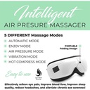 جهاز مساج العين الذكي بتقنية الضغط الهوائي والاهتزان والبلوتوث - قابل للشحن بيو اس بي