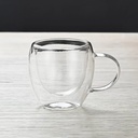 مج زجاج دبل شفاف 150 ملل لشرب وتقديم القهوة والعصائر