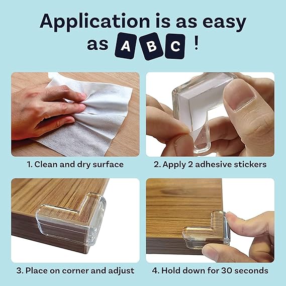 مجموعة حامي زوايا سيليكون شفاف للأطفال لتجنب الإصابات ٤ قطع