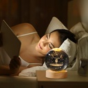 بلورة كريستال ثلاثية الابعاد بتصميم غزالة بقاعدة خشبية قابلة للفصل