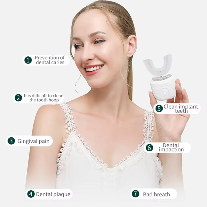 فرشة اسنان وتربروف كهربائية من السيليكون لتنظيف الاسنان