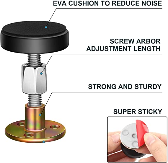 صدادة معدن 2 قطعة متعددة الأستخدام للسرير والأبواب والمكاتب لمنع الأهتزاز والضوضاء والحفاظ علي الدهان