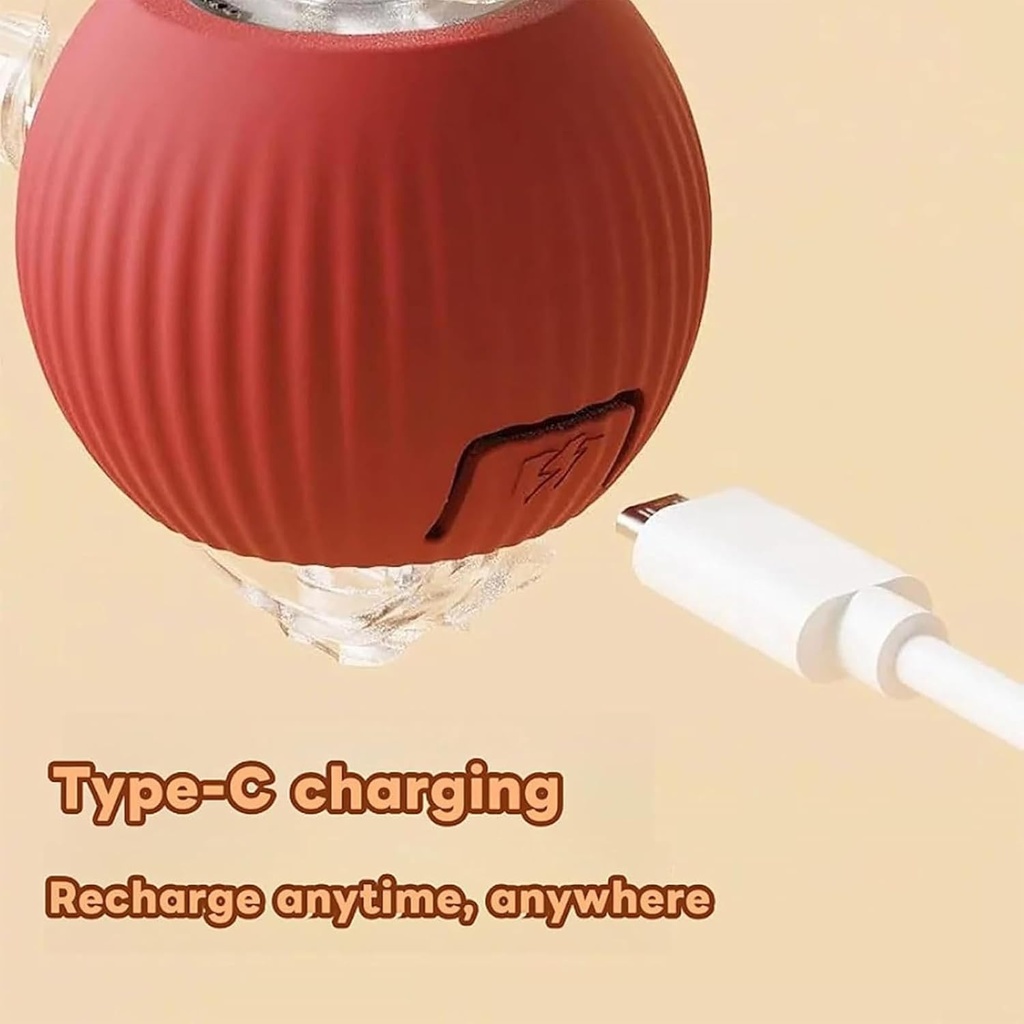 كرة تفاعلية دوارة لتسلية القطط والحيوانات الاليفة بيو اس بي للشحن