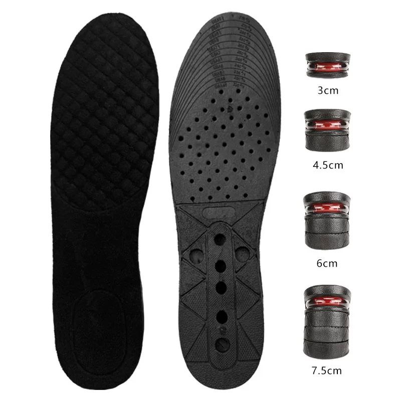 نعل داخلي لزيادة الطول ب 4 طبقات قابلة للتعديل مزود بوسادة هوائية للكعب