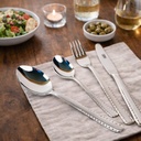 طقم معالق وشوك وسكاكين استانليس ستيل  24 قطعة باللون الفضي