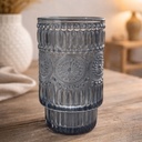 طقم كوبايات زجاج مزخرف باشكال مختلفة باللون الرمادي 6 قطع