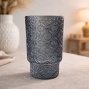 طقم كوبايات زجاج مزخرف باشكال مختلفة باللون الرمادي 6 قطع