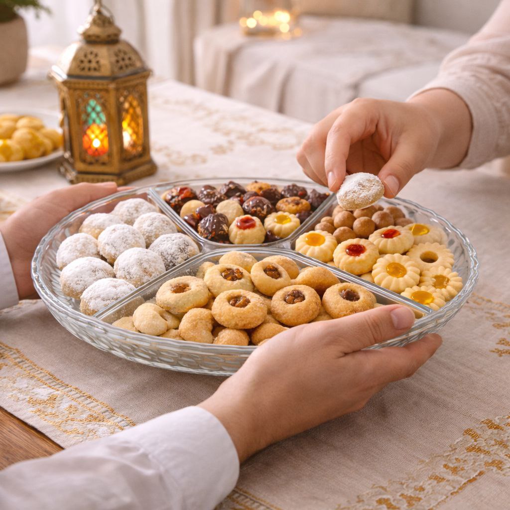 طقم تسالي مكون من قطعتين من الزجاج الشفاف لتقديم المكسرات والكاندي