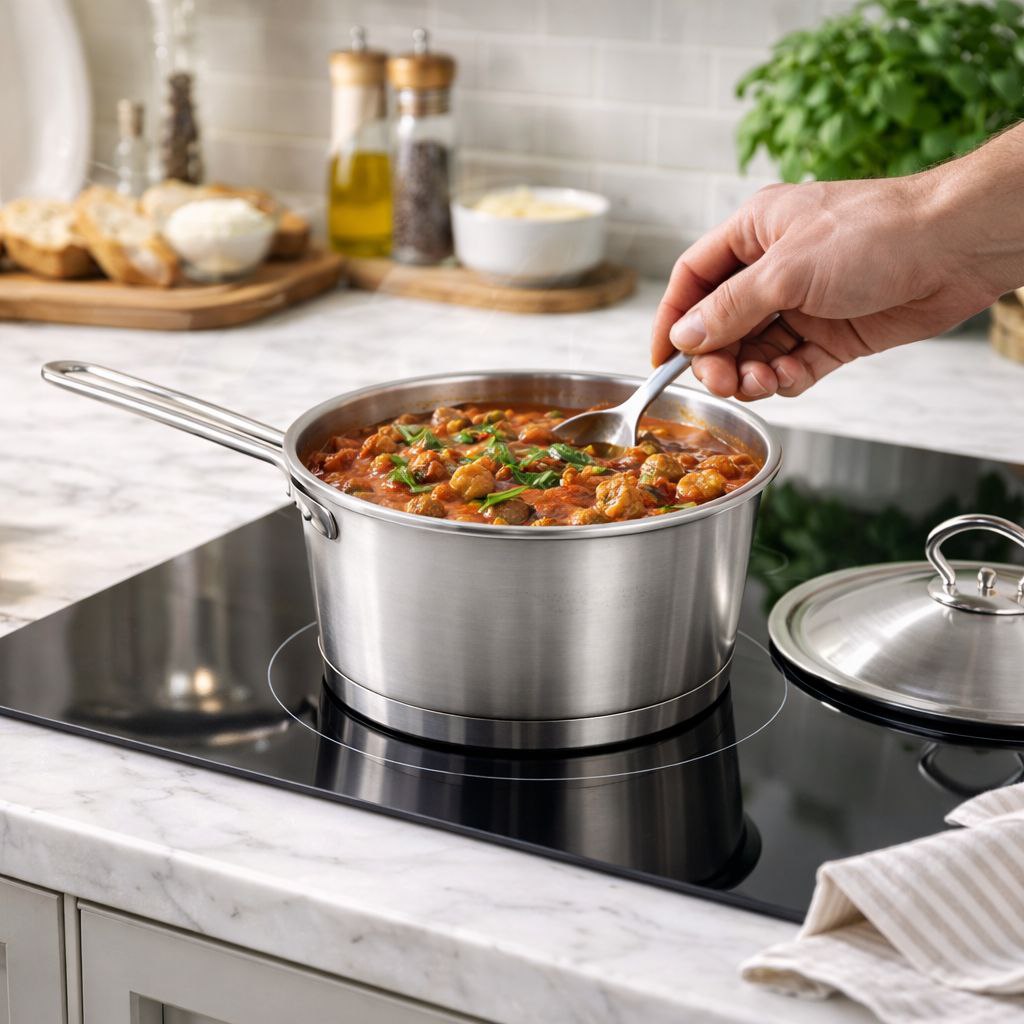 كسرولة استانلس ستيل تركي مع غطاء ويد للحمل مقاس 16 سم 1.25 لتر