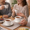 طقم شاي بورسلين 12 قطعة 6 مجات مع 6 اطباق