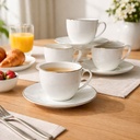 طقم شاي بورسلين 12 قطعة 6 مجات مع 6 اطباق