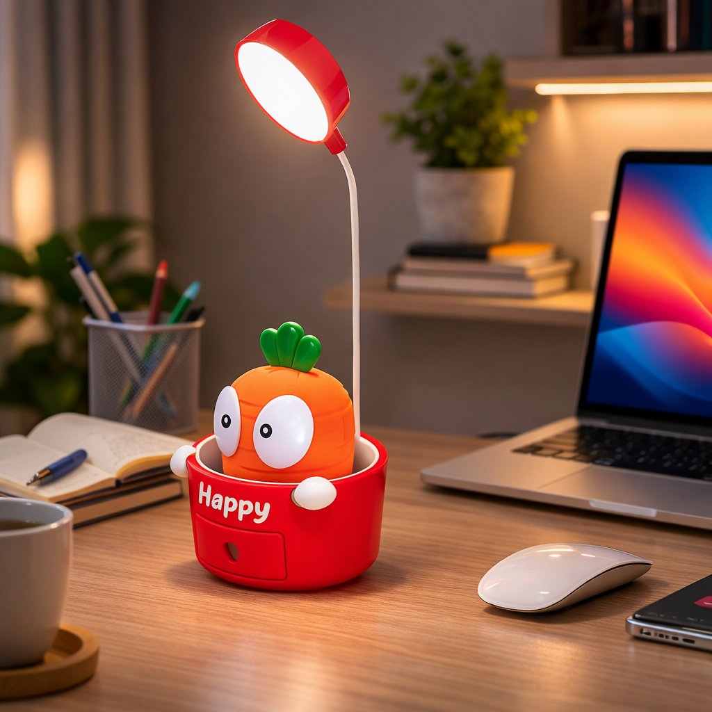 وناسة مكتب علي شكل جزرة بثلاث درجات اضاءة قابل لإعادة الشحن بيو اس بي