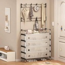 جزامة بـ 4 أرفف لتنظيم الاحذاية مع 8 هوكات لتعليق الشنط والكابات والشماسات