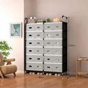 جزامة 3 أدوار مزدوجة بقوائم معدنية و6 أدراج لتنظيم وحفظ الأحذية