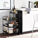 عربة تخزين ومنظم 4 أدوار بعجلات لسهولة الحركة لتنظيم أدوات المطبخ والحمام