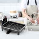 صفاية مواعين لحمل وتجفيف الأطباق والأكواب مزودة بحامل للشوك والمعالق وفتحة لتصريف المياه