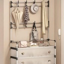 جزامة بـ4 أرفف مع غطاء لمنع دخول الاتربة مزودة بـ8 هوكات لتعليق الشنط