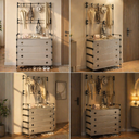 جزامة بـ4 أرفف مع غطاء لمنع دخول الاتربة مزودة بـ8 هوكات لتعليق الشنط