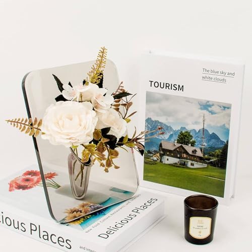 فازة أكريليك شفافة بتصميم عصري لتزيين الورد مقاس 20×15 سم